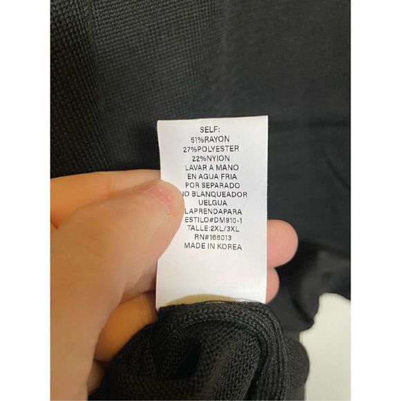 Black with white Star Print Long Sleeve Hooded Sweater size 2XL/3XL NWT - Picture 13 of 14